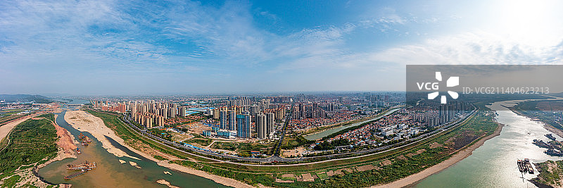 航拍湖南常德澧县城市景观图片素材