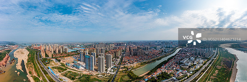 航拍湖南常德澧县城市景观图片素材