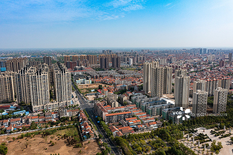 航拍湖南常德澧县城市景观图片素材