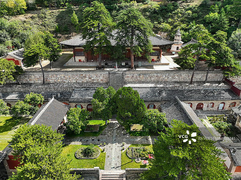 五台山佛光寺航拍图片素材