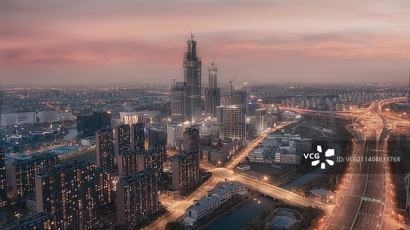 张江双子塔图片素材