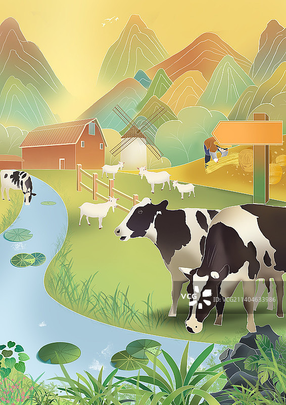 从“行”“吃”“玩”“住”四个方面来表现。结合了当地建筑、旅游景点和产业，将古镇的旅游文化充分展现图片素材