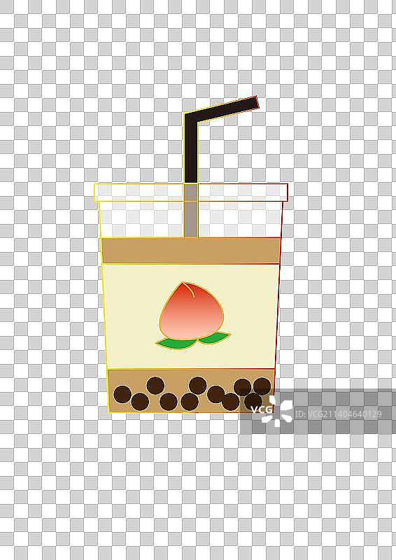 桃子珍珠奶茶图片素材