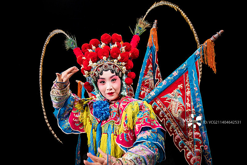 京剧演员表演穆桂英图片素材
