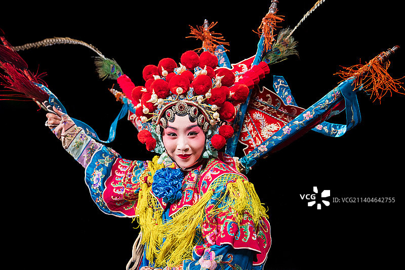 京剧演员表演穆桂英图片素材