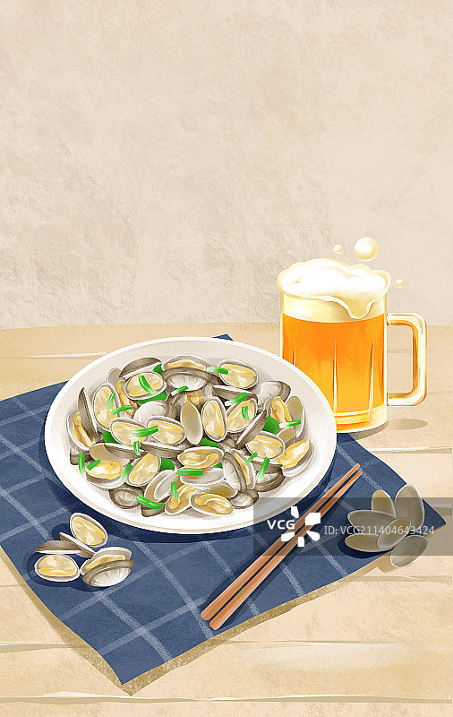 中国特色美食炒蛤蜊图片素材