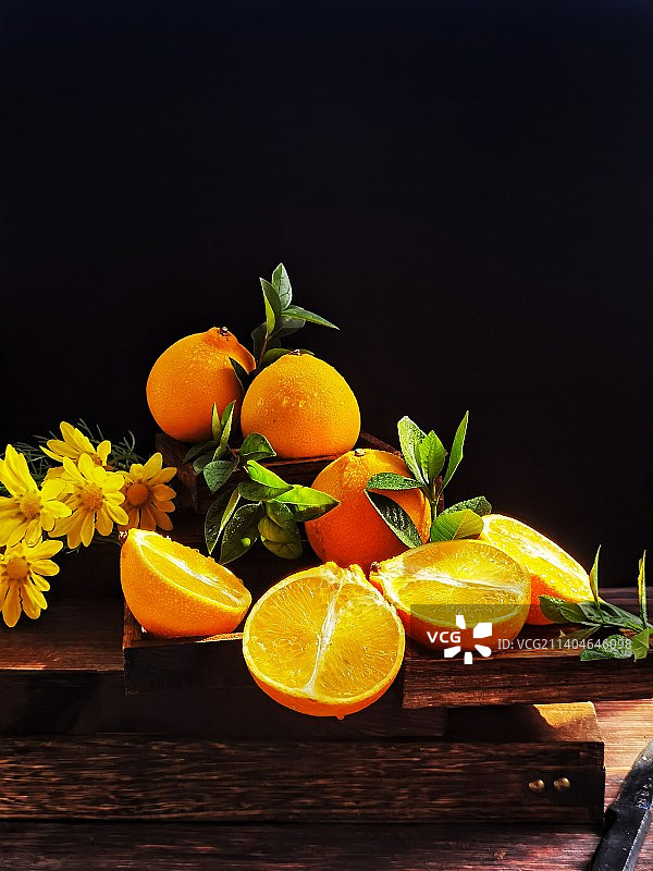 黄灿灿的柠檬橙图片素材