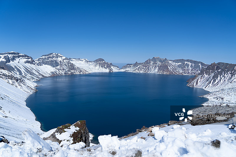 长白山天池南坡全景图片素材