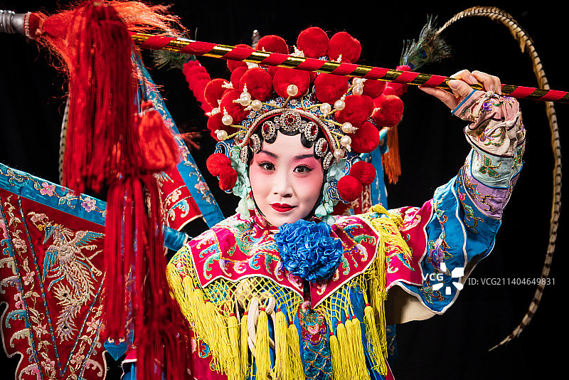 京剧演员表演穆桂英图片素材