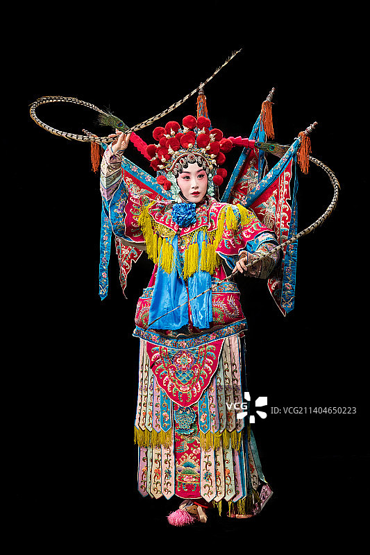 京剧演员表演穆桂英图片素材