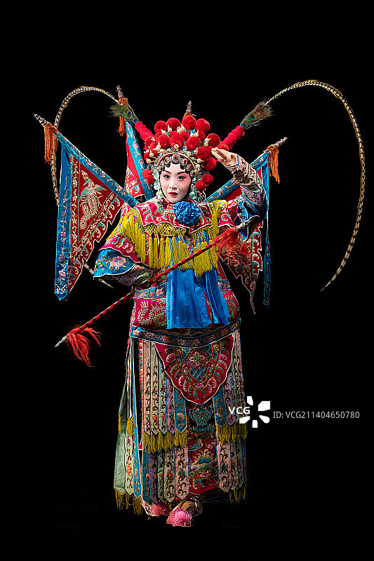 京剧演员表演穆桂英图片素材