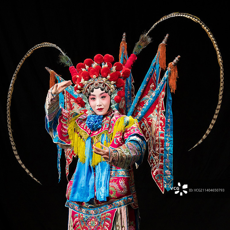 京剧演员表演穆桂英图片素材
