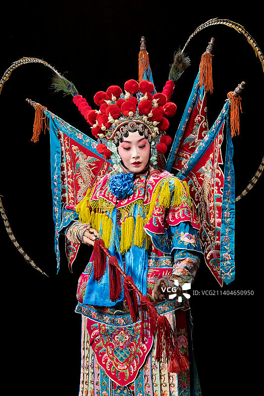 京剧演员表演穆桂英图片素材