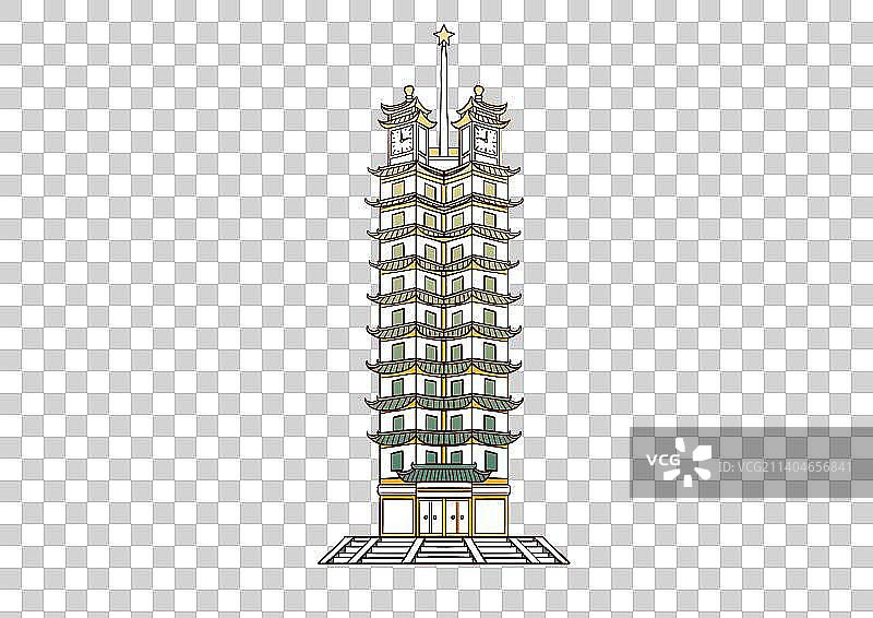 郑州建筑地标免抠二七纪念塔图片素材