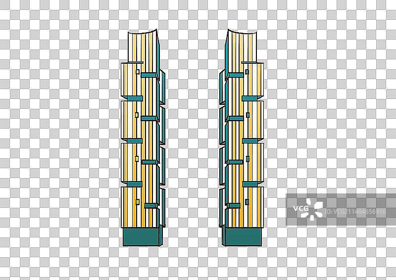 郑州建筑地标免抠绿地双子塔图片素材