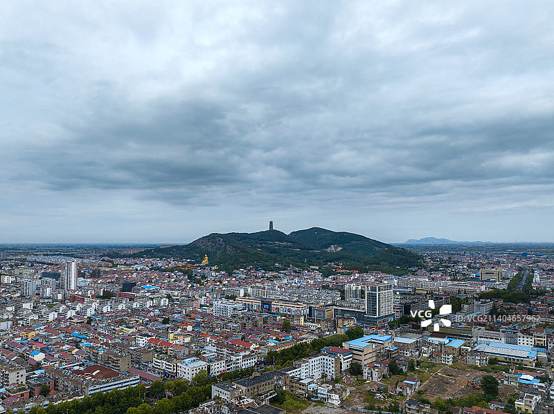 江苏省连云港市灌云县伊山镇航拍风光图片素材