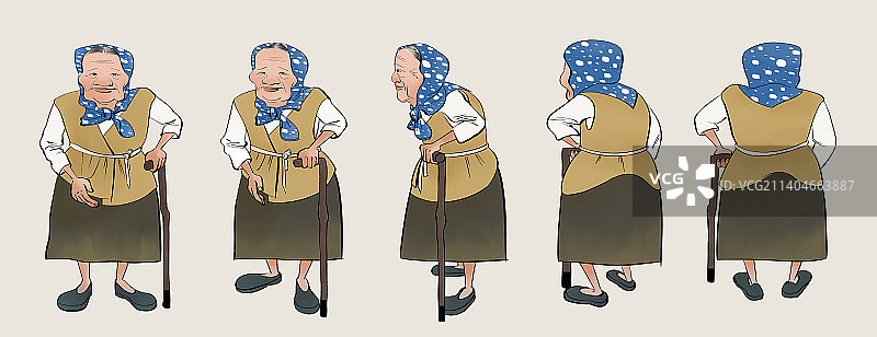 小红帽（人物转面图）图片素材