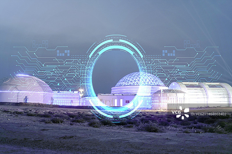 甘肃省金昌市火星基地大数据概念图片素材