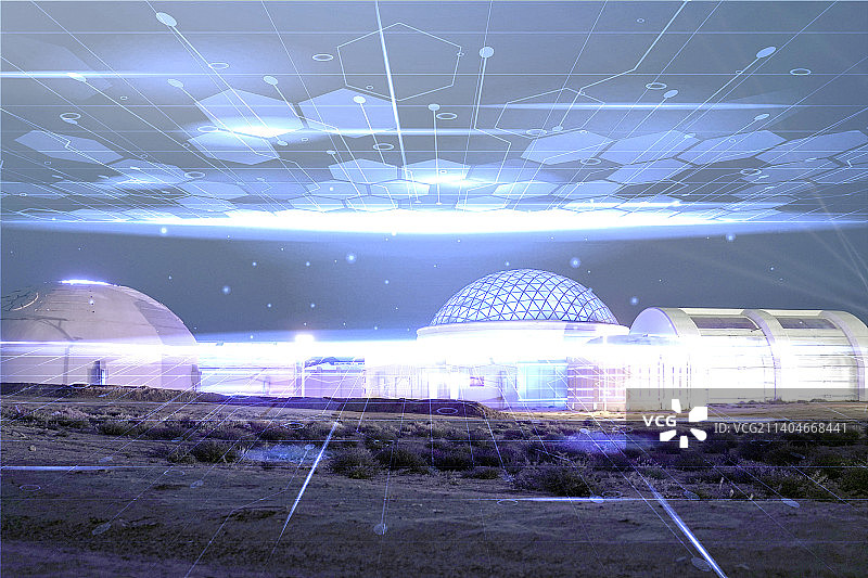 甘肃省金昌市火星基地大数据概念图片素材