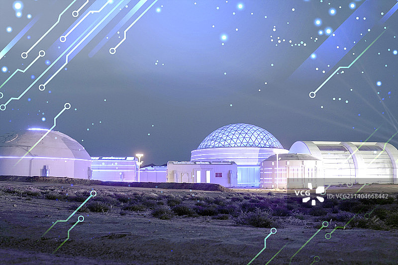 甘肃省金昌市火星基地大数据概念图片素材