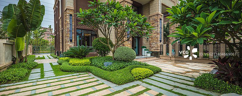 别墅庭院园林美景图片素材