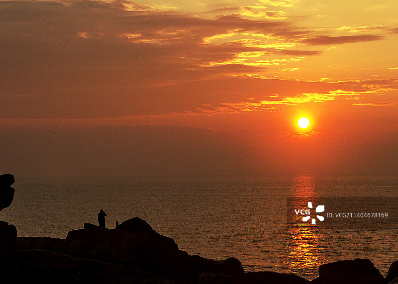 普陀山百步沙日出图片素材