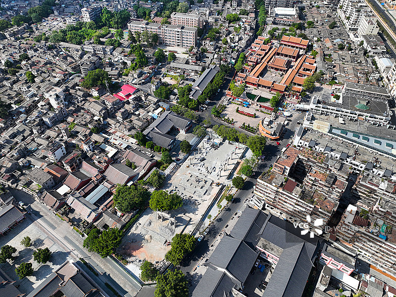 广东省揭阳市榕城区揭阳学宫进贤门双峰寺航拍图片素材