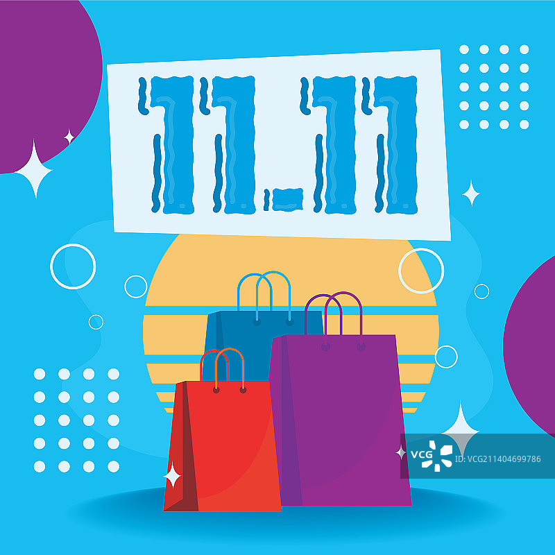 11 11和购物袋图片素材