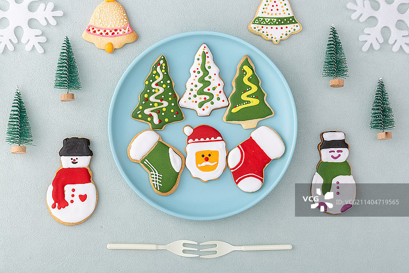 圣诞节主题的手工烘焙饼干图片素材