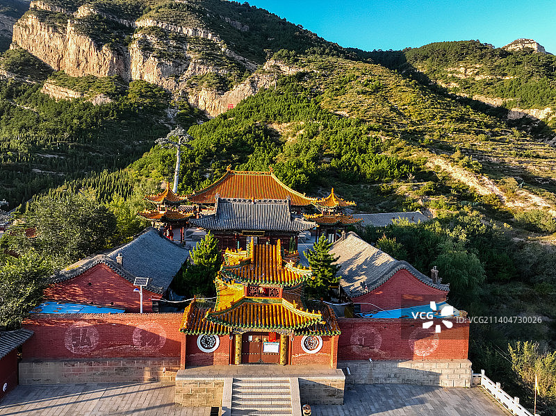 悬空寺航拍图片素材