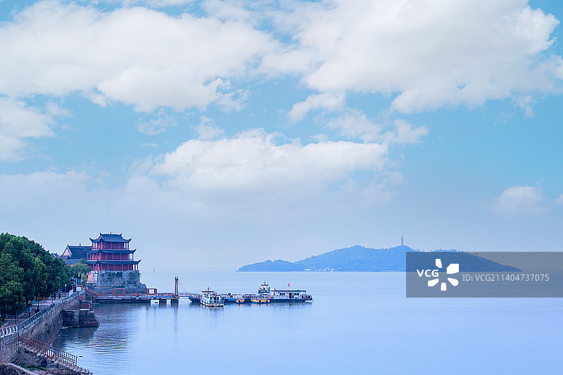 中国安徽省合肥市“巢湖姥山岛”风光图片素材