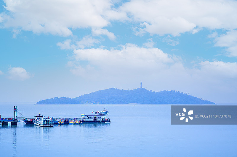 中国安徽省合肥市“巢湖姥山岛”风光图片素材