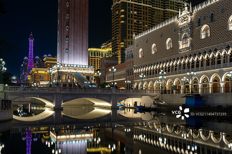 澳门威尼斯人夜景风光图片素材