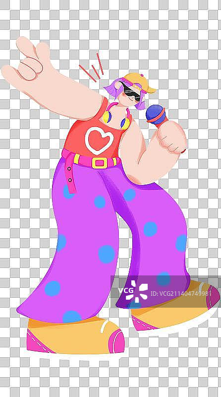 说唱活动比赛扁平肌理风潮流人物元素图片素材