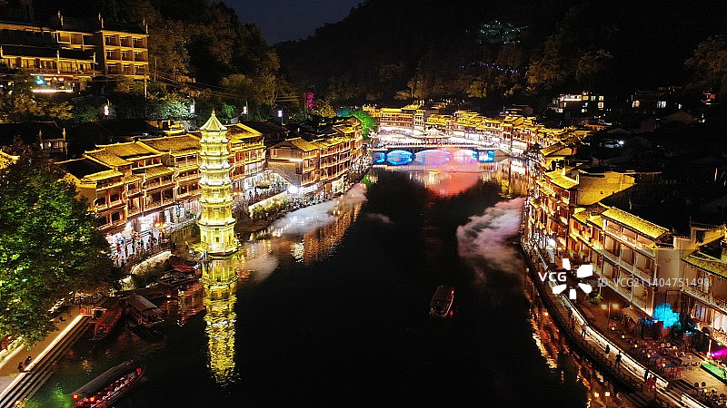 凤凰古城夜色图片素材