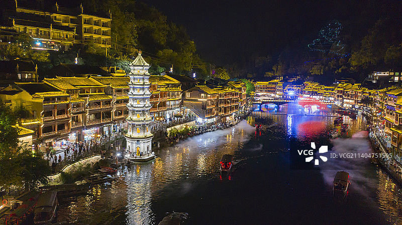 凤凰古城夜色图片素材
