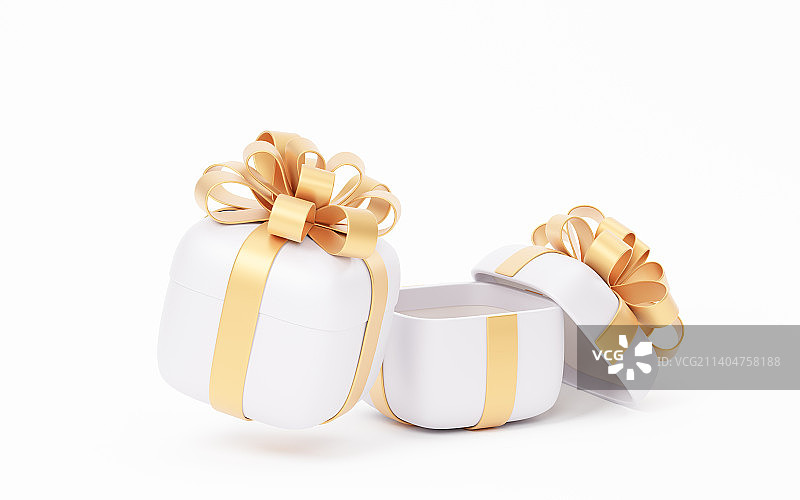 卡通风格圆角礼物盒3D渲染图片素材