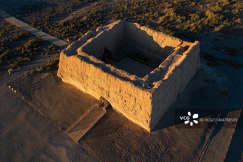 敦煌玉门关小方盘城遗址图片素材