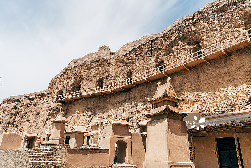 敦煌榆林窟外景图片素材
