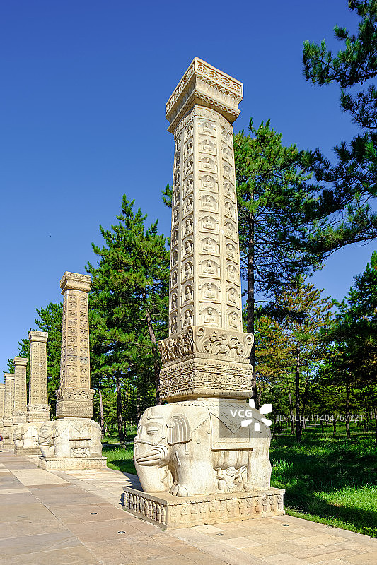 中国山西大同云冈石窟礼佛大道图片素材