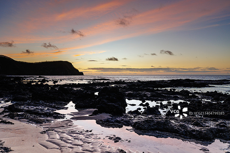 斐济亚萨瓦岛的日落海景图片素材