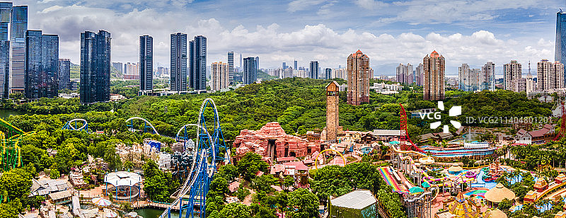 航拍深圳欢乐谷图片素材