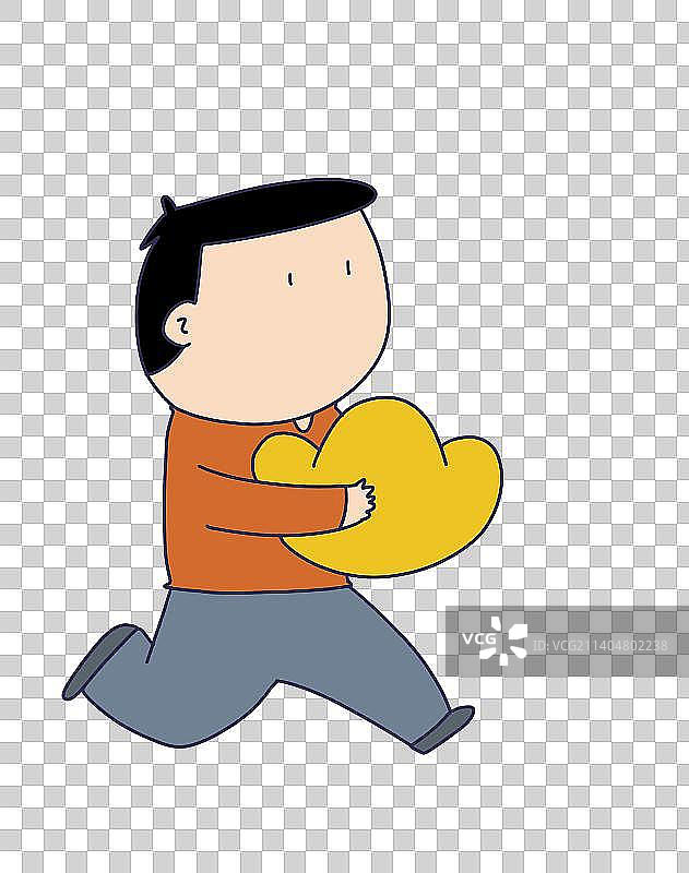 元素：手拿元宝的人物图片素材