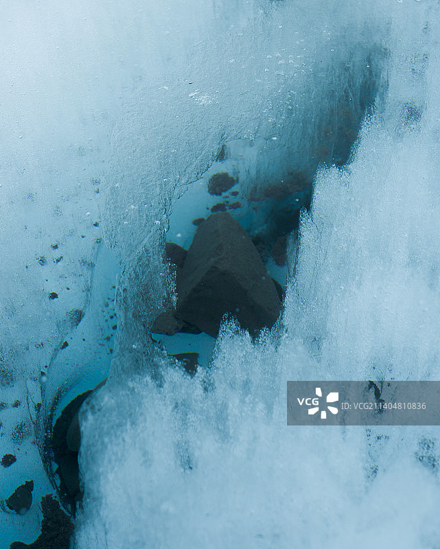 美国阿拉斯加Root冰川冰封海面高角度景观图片素材