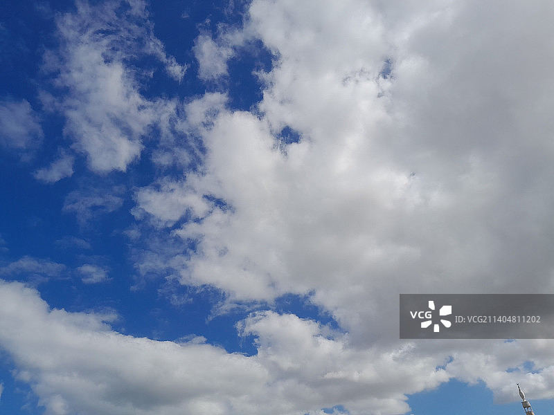多云天空的仰视角度图片素材