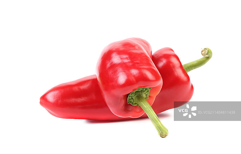 白色背景上的红色甜椒特写，摩尔多瓦图片素材