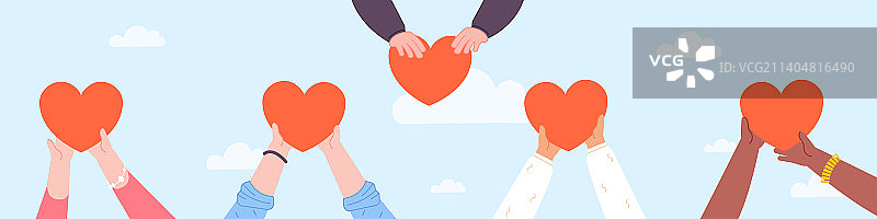传递爱心的手：社会团结的象征图片素材