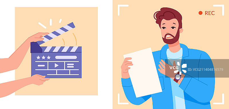 演员阅读电影剧本学术彩排图片素材