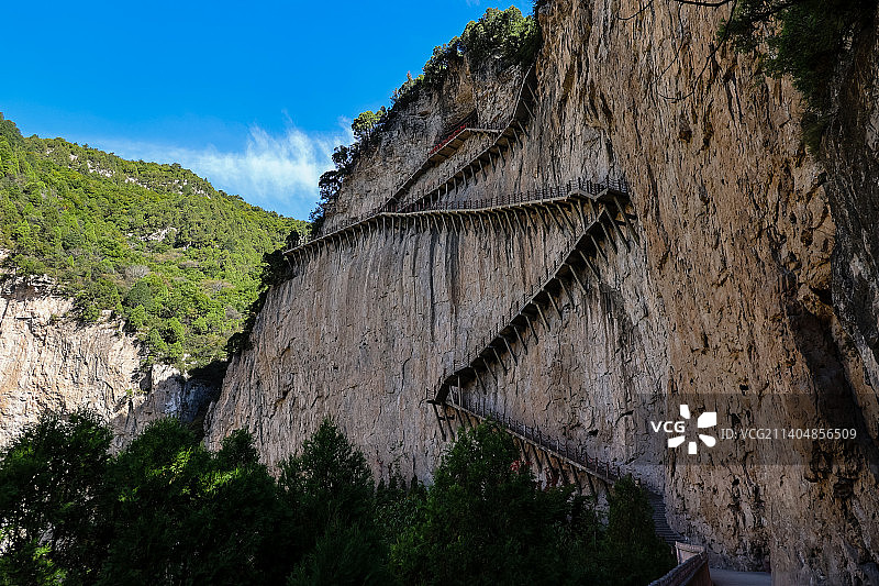 山西介休绵山风光航拍图片素材