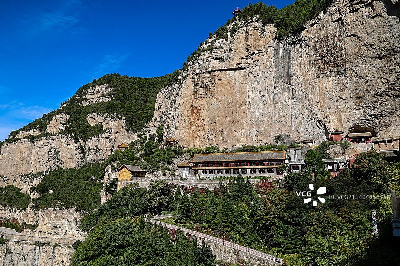 山西介休绵山风光航拍图片素材